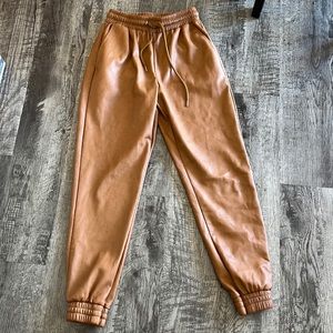 Brown leather pants
